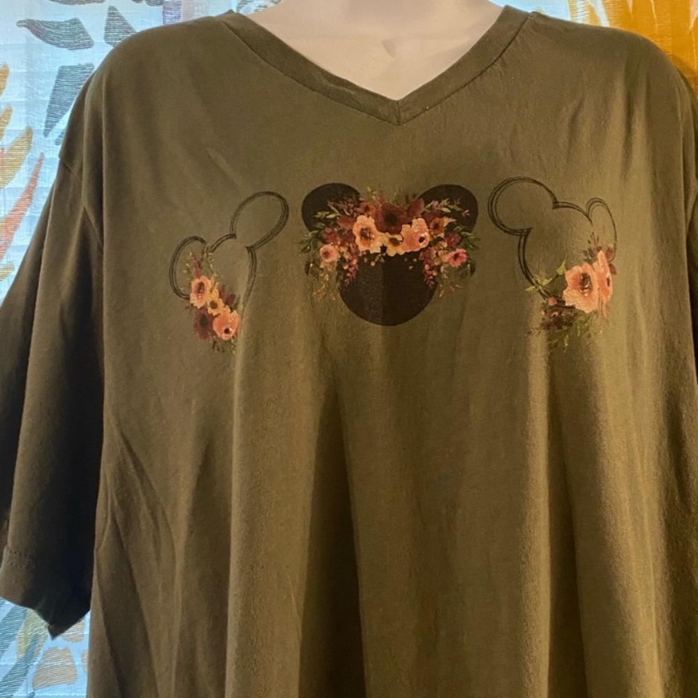 Disney Shirt with Floral Mickey ears!!
